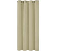 Deconovo Cortina Opaca Térmica para Dormitorio y Salón, 1 Pieza | 132x138 cm, Beige Oscuro, con Ojales, Aislante de Frío y Calor, Reducción de Luz y Mayor Privacidad