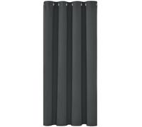 Cortina opaca con ojales, 138x132 cm, color gris oscuro