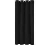Deconovo Cortina Opaca Térmica para Dormitorio y Salón, 1 Pieza | 132x138 cm, Negro, con Ojales, Aislante de Frío y Calor, Reducción de Luz y Mayor Privacidad