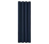 Deconovo Cortina Opaca Térmica para Dormitorio y Salón, 1 Pieza | 132x160 cm, Azul Marino, con Ojales, Aislante de Frío y Calor, Reducción de Luz y Mayor Privacidad