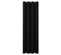 Deconovo Cortina Opaca Térmica para Dormitorio y Salón, 1 Pieza | 132x160 cm, Negro, con Ojales, Aislante de Frío y Calor, Reducción de Luz y Mayor Privacidad