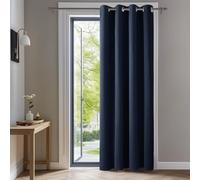 Cortinas opacas Deconovo con ojales, cortina para puerta, color azul oscuro – tamaño 214 cm de alto x 132 cm de ancho (paquete de 1)
