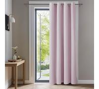 Cortina Deconovo para dormitorio, opaca, con ojales, color rosa claro – tamaño 214 cm de alto x 132 cm de ancho (paquete de 1)