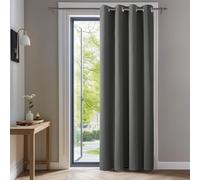 Deconovo Cortina Opaca Térmica para Dormitorio y Salón, 1 Pieza | 132x229 cm, Gris Claro, con Ojales, Aislante de Frío y Calor, Reducción de Luz y Mayor Privacidad