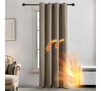 Deconovo Cortina Opaca Térmica para Dormitorio y Salón, 1 Pieza | 140x240 cm, Caqui, con Ojales, Aislante de Frío y Calor, Reducción de Luz y Mayor Privacidad