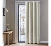 Deconovo Cortina Opaca Térmica para Dormitorio y Salón, 1 Pieza | 140x260 cm, Beige Claro, con Ojales, Aislante de Frío y Calor, Reducción de Luz y Mayor Privacidad