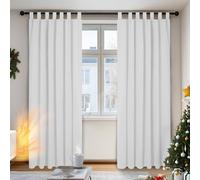 Deconovo Cortinas Dormitorio Aislantes Termicas Salon Modernas Opacas Gruesa Decoración Hogar con Trabillas 140 x 200 cm Gris Perla