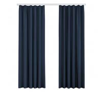 Deconovo Cortinas Opacas Salon Modernas, 2 Piezas, 140x290 cm | Curtains Térmicas Aislantes Frío y Calor para Dormitorio y Habitación, con Cinta Fruncida, OEKO-TEX, Azul Marino