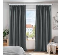 Deconovo Cortinas Opacas Térmicas, 2 Piezas, 140x175 cm, Gris Oscuro