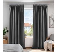 Deconovo Cortinas Opacas Térmicas, 2 Piezas, 140x180 cm, Gris Oscuro