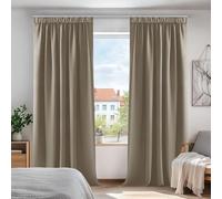 Deconovo Cortinas Opacas Térmicas, 2 Piezas, 140x210 cm, Caqui | Aislantes de Frío y Calor, Cinta Multifunción Tipo Fruncidora, Reducción de Luz y Privacidad para Dormitorio y Salón