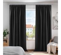 Deconovo Cortinas Opacas Térmicas, 2 Piezas, 140x210 cm, Negro