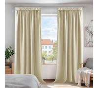Deconovo Cortinas Opacas Térmicas, 2 Piezas, 140x240 cm, Beige Oscuro