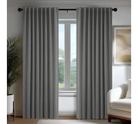 Deconovo Cortinas Opacas Térmicas Aislantes del Frío y del Calor para Ventanas, Cortinas para Salón y Dormitorio, 3 Modos de Montaje, 140 x 260 cm, Gris Claro, 2 Paneles