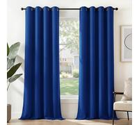 Cortinas Deconovo opacas con ojales, cortina térmica para sala de estar, color azul real