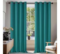 Deconovo Cortinas Opacas Térmicas para Dormitorio y Salón, 2 Piezas | 140x200 cm, Turquesa, con Ojales, Aislantes de Frío y Calor, Reducción de Luz y Mayor Privacidad