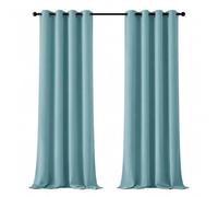 Deconovo Cortinas Opacas Térmicas para Dormitorio y Salón, 2 Piezas | 140x245 cm, Azul Cielo, con Ojales, Aislantes de Frío y Calor, Reducción de Luz y Mayor Privacidad