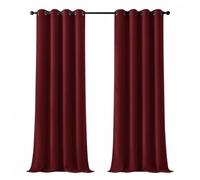 Cortinas opacas Deconovo con ojales, ideales para dormitorios, cortinas térmicas, color rojo