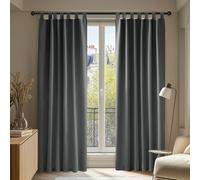 Deconovo Cortinas Termicas Aislantes Dormitorio Moderno Decoración para Ventanas Habitacion Moderna con Trabillas 2 Paneles 140 x 175 cm Gris Oscuro