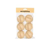 Décopatch NO064C - Lote de 6 Soportes de Papel maché marrón, Bolas retorcidas para Colgar - diámetro 6,5 cm