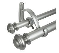 Decopolitan Juego de barra de cortina, plata envejecida, 36-72 pulgadas