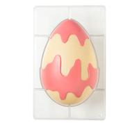 DECORA, 0050163 Molde para Huevo de Chocolate en Policarbonato 1 Cavidad 135 X 205 mm, Ideal para Crear un Chocolate Brillante y Crujiente, Diseño Profesional, Hecho en Italia