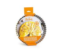 DECORA, 0070015 Molde para Tarta con Fondo Móvil de Acero Antiadherente, Redondo Ø 20 X H 3,5 cm, Facilita el Desmoldado de los Pasteles, Diseño Profesional