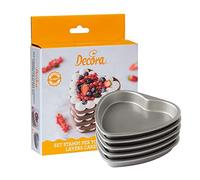DECORA 0070034 Set 5 MOLDES Corazon 15 X 2 H CM para TORTAS EN Capas, Acero