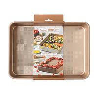 DECORA, 0070103 Molde Gold Line Rectangular 34,7 x 24,5 x 5,5 cm, Ideal para Hacer Postres de Horno, de Resistente Metal Antiadherente