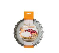 Decora, 0075051 Molde para tarta con fondo móvil de tamaño Ø 20 x 3 cm de altura, acero antiadherente, redondo, facilita la desformación de los dulces, línea de diseño