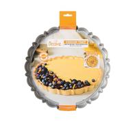 Decora 0075053 - Molde para tartas con fondo móvil de 30 x 3 cm de diámetro, de acero antiadherente, redondo, para desmoldar fácilmente dulces, diseño profesional registrado, patentado