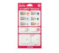 Decora, 0252045 - Kit de 10 boquillas rosas, de acero inoxidable sin soldadura, para utilizar con el adaptador estándar incluido en el paquete, junto con el soporte para flores pequeño y grande, rosa