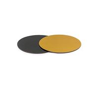 Decora, 0932550 Plato para Tarta de Cartón, Revestido de Plástico, de 3 mm de Espesor, Ideal para Presentar y Servir Postres, Color Oro y Negro, Diámetro 24 cm