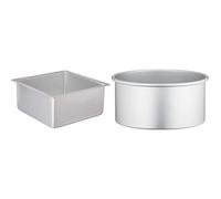 DECORA0062605 Molde Profesionale Anodizados Cuadrado Cm 20X20X10 H + 0062612 Molde Professionale Aluminio Anodizado Circular Ø Cm 20 X 10 H