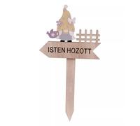 Decoración con la inscripción "Bine ați venit" en húngaro.