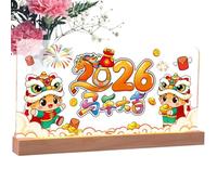 Decoración de Año Nuevo 2026 | 2026 Decoraciones chinas Alimentadas por USB - Carteles de mesa Año del Caballo con luces - para casa dormitorio apartamento oficina escuela fiesta de primavera y