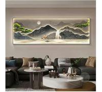 Decoración de arte de pared 3D, esculturas de pared, arte colgante de pared con luz LED, lámpara de decoración de arte de pared rectangular, pintura colgante de pared tradicional china de decoración o