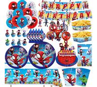Decoración de cumpleaños de Spidey y sus increíbles amigos, kit de vajilla de Spiderman, taza, plato, globo, regalo para niños, suministros para Baby Shower Balloon set-8