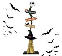 Decoración de Escoba de Halloween Madera Alimentado por Batería
