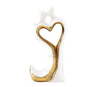 Decoración de estatua de pareja | Molde romántico de cerámica con diseño de corazón, figuras de boda, para boda, compromiso, día de San Valentín, Navidad, cumpleaños, cita, noche, mesa de dormitorio
