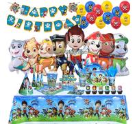 Decoración de fiesta de cumpleaños de la Patrulla Canina, nueva versión, juego de globos, vajilla desechable, suministros para eventos para niños, pancarta, telón de fondo, regalo Kid Mask - 8pcs
