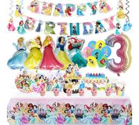 Decoración de fiesta de cumpleaños de princesa de Disney, globo de papel de aluminio para niños, suministros para eventos, vajilla desechable, pancarta, regalo de fondo Balloon Set 8 -21pcs