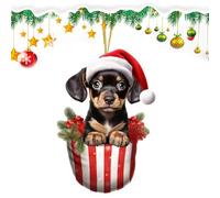 Decoración de Navidad acrílica genérica | Colgante de árbol de Copa 2D de Dibujos Animados de Perro - Bonito Colgante de Perro acrílico portátil, para niños, Regalo de cumpleaños, Puerta