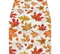Decoración de otoño para el hogar, camino de mesa floral de calabaza de otoño vintage, mesa de comedor, vacaciones, Acción de Gracias, decoración de otoño, mesa de centro de mesa de otoño de granja