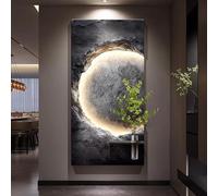 Decoración de pared 3D con luz LED, decoración de pared para entradas y oficinas, incluye jarrón y estante, pieza decorativa para salas de estar, diseño moderno