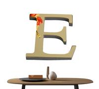 Decoración de pared con letras 3D - Acrílico 3D autoadhesivo - Pegatinas de pared de espejo Letra, Home Decor Letter Sign, Art Sticker Decal para la decoración del hogar DIY Oro claro