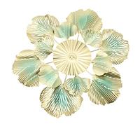 Decoración de Pared de Lujo Nórdica, Espejo de Flor de Hoja de Albaricoque, Colgante de Pared, Arte del Hierro, Decoración de Porche (Un 46x45,5x3,5 cm/18,1x17,9x1,4 pulgadas)