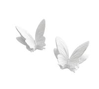 Decoración de pared de mariposa 3D | Expositor de 2 piezas de yeso blanco elevado