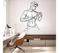 Decoración de Pared de Metal Minimalista Moderna con Arte de Hombres Desnudos, Cuerpo Masculino Desnudo, línea Masculina para Colgar, Ideal para baño o Dormitorio (Negro, 135 x 100 cm).