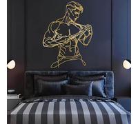 Decoración de Pared de Metal Minimalista Moderna con Arte de Hombres Desnudos, Cuerpo Masculino Desnudo, línea Masculina para Colgar, Ideal para baño o Dormitorio (Dorado, 60 x 44 cm).